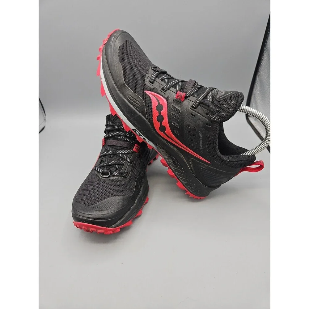 Saucony Peregrine 10 Women’s Size 7.5 Med Trail Running Shoes - Black Red